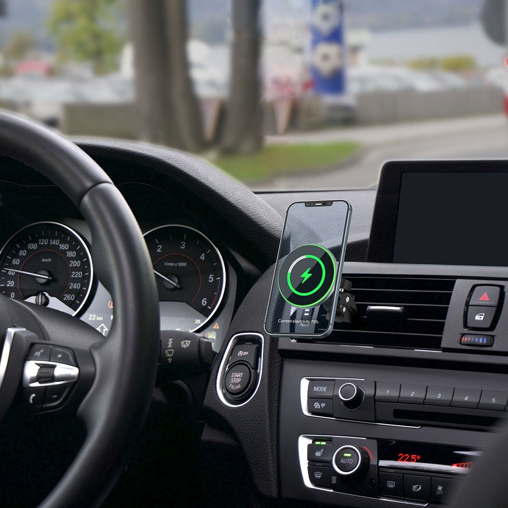 Автотримач з функцією бездротової зарядки WIWU Liberator Magnetic Wireless Charger Black with MagSafe