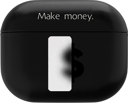Шкіряний чохол з принтом Make Money для AirPods 3 | 4