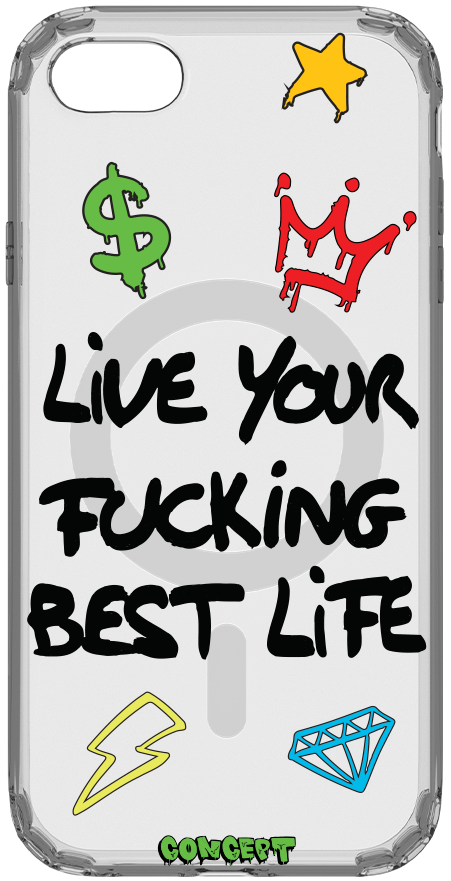 Чохол з принтом Live your fucking best live для iPhone 7 Plus | 8 Plus