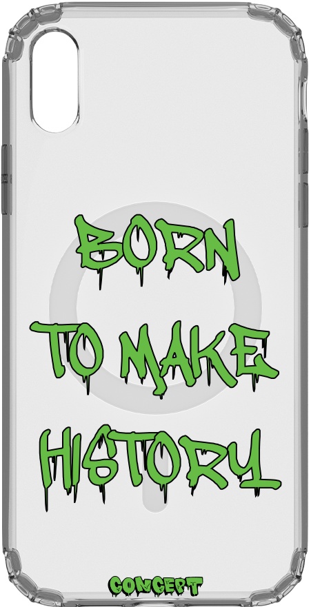 Чохол з принтом Born to make history (green) для iPhone X | XS | XR | XS Max