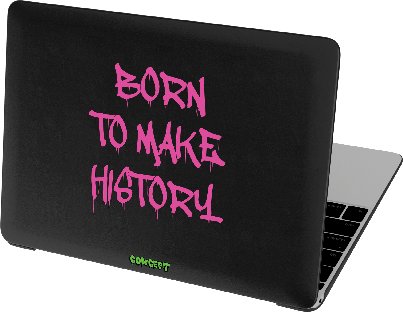 Шкіряний чохол-накладка з принтом Born to make history (rose) для MacBook Pro 13 (2016-2022 M1 M2)