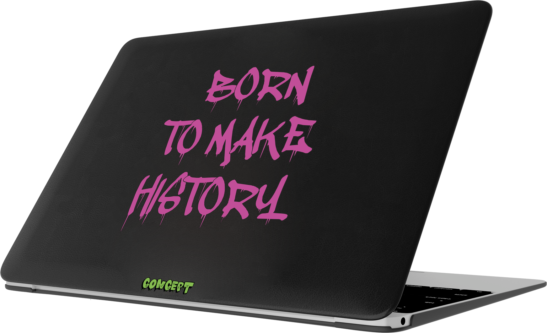 Шкіряний чохол-накладка з принтом Born to make history (rose) для MacBook Pro 13 (2016-2022 M1 M2)