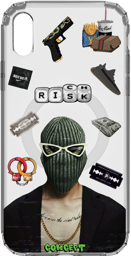 Чохол з принтом Rich risk для iPhone X | XS | XR | XS Max