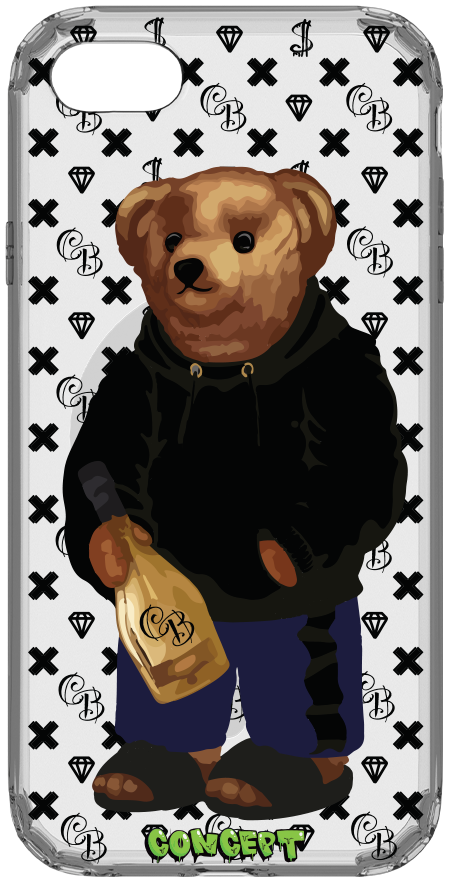 Чохол з принтом Bear Champange для iPhone iPhone 7 Plus | 8 Plus