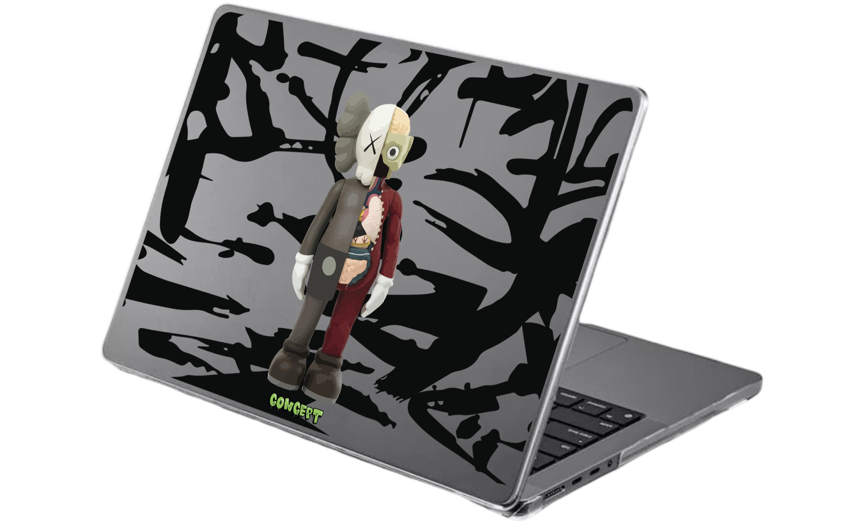 Шкіряний чохол-накладка з принтом Kaws для MacBook Air 15 (2023 M3)