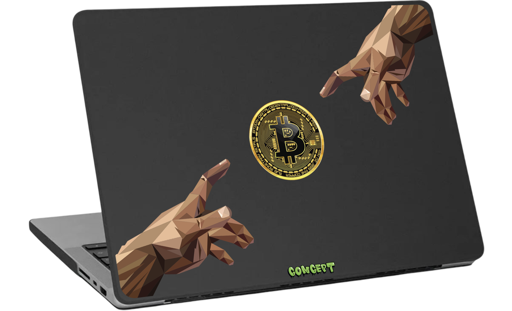 Шкіряний чохол-накладка з принтом Hands Bitcoin для MacBook Pro 16 (2019)