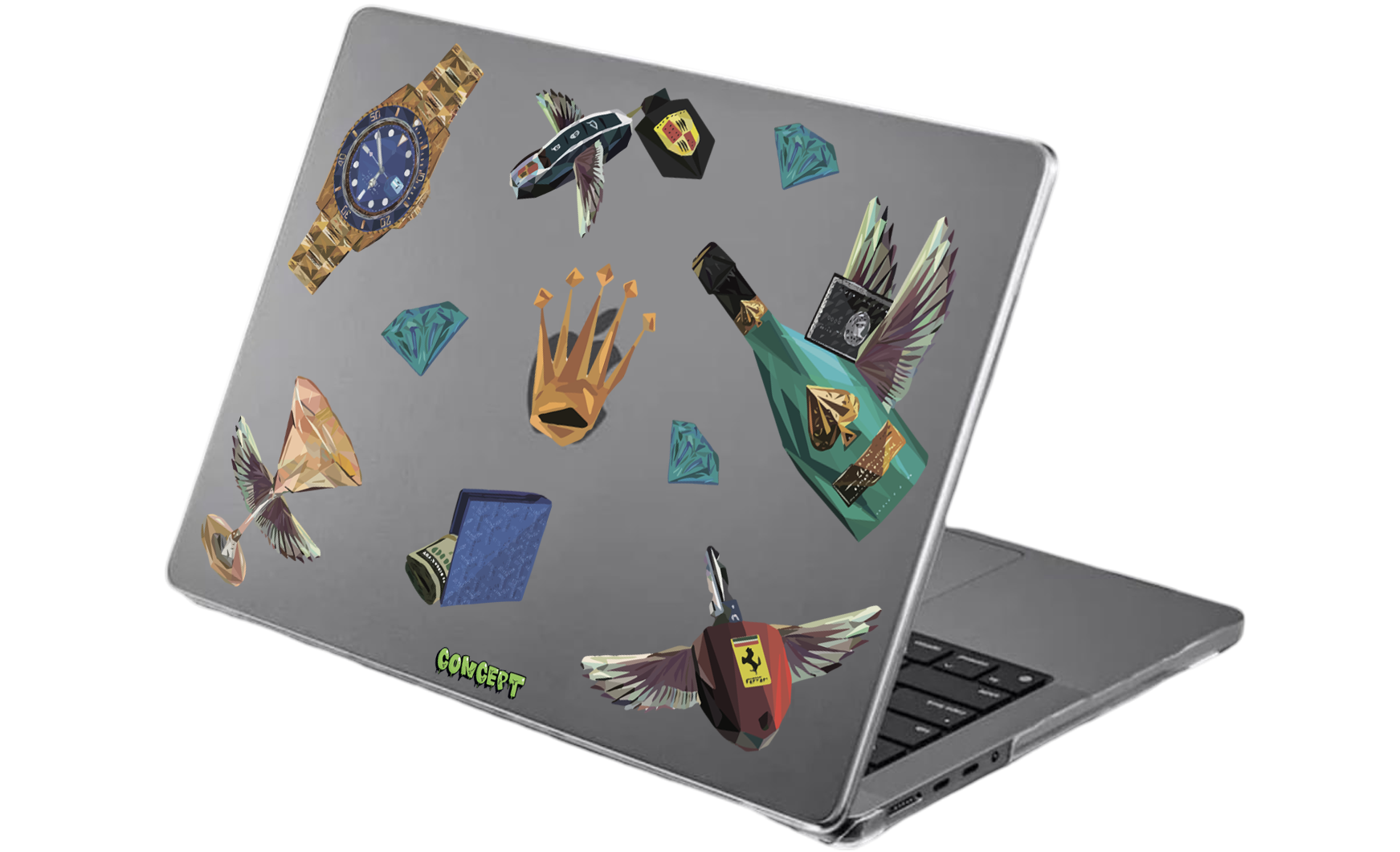 Шкіряний чохол-накладка з принтом Luxury для MacBook Air 13 (2010-2017)