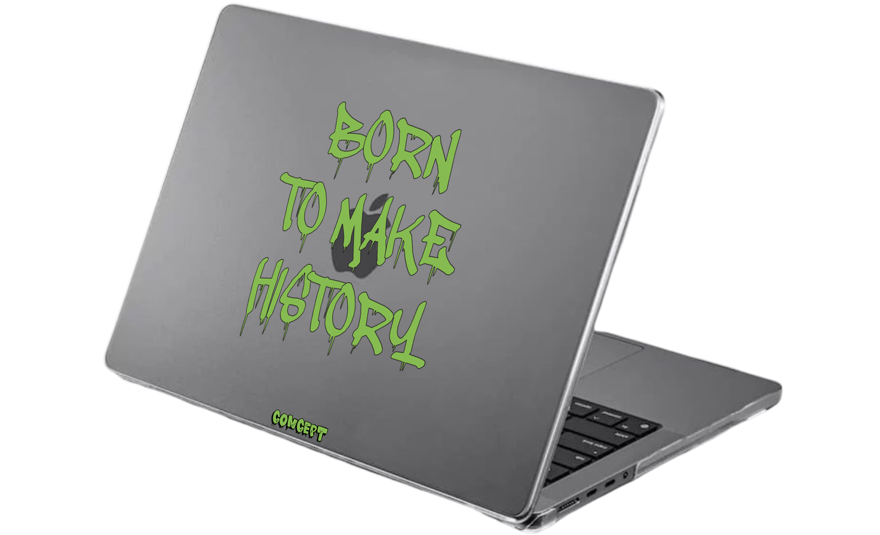 Шкіряний чохол-накладка з принтом Born to make history (green) для MacBook Air 15 (2023 M3)