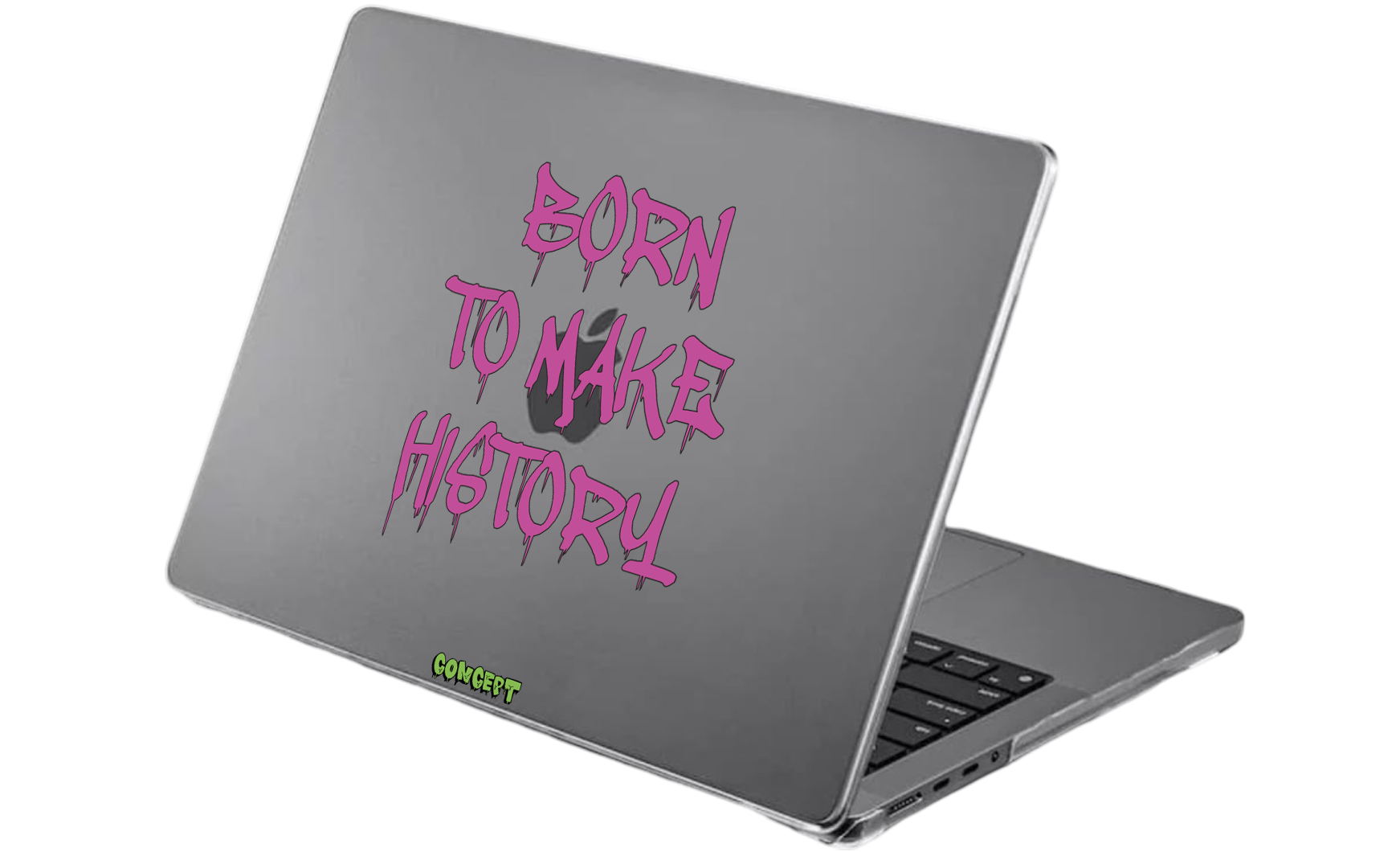 Шкіряний чохол-накладка з принтом Born to make history (rose) для MacBook Pro 13 (2016-2022 M1 M2)