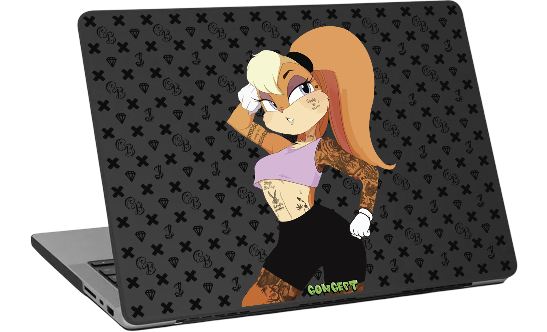 Шкіряний чохол-накладка з принтом Lola для MacBook Pro 16 (2019)