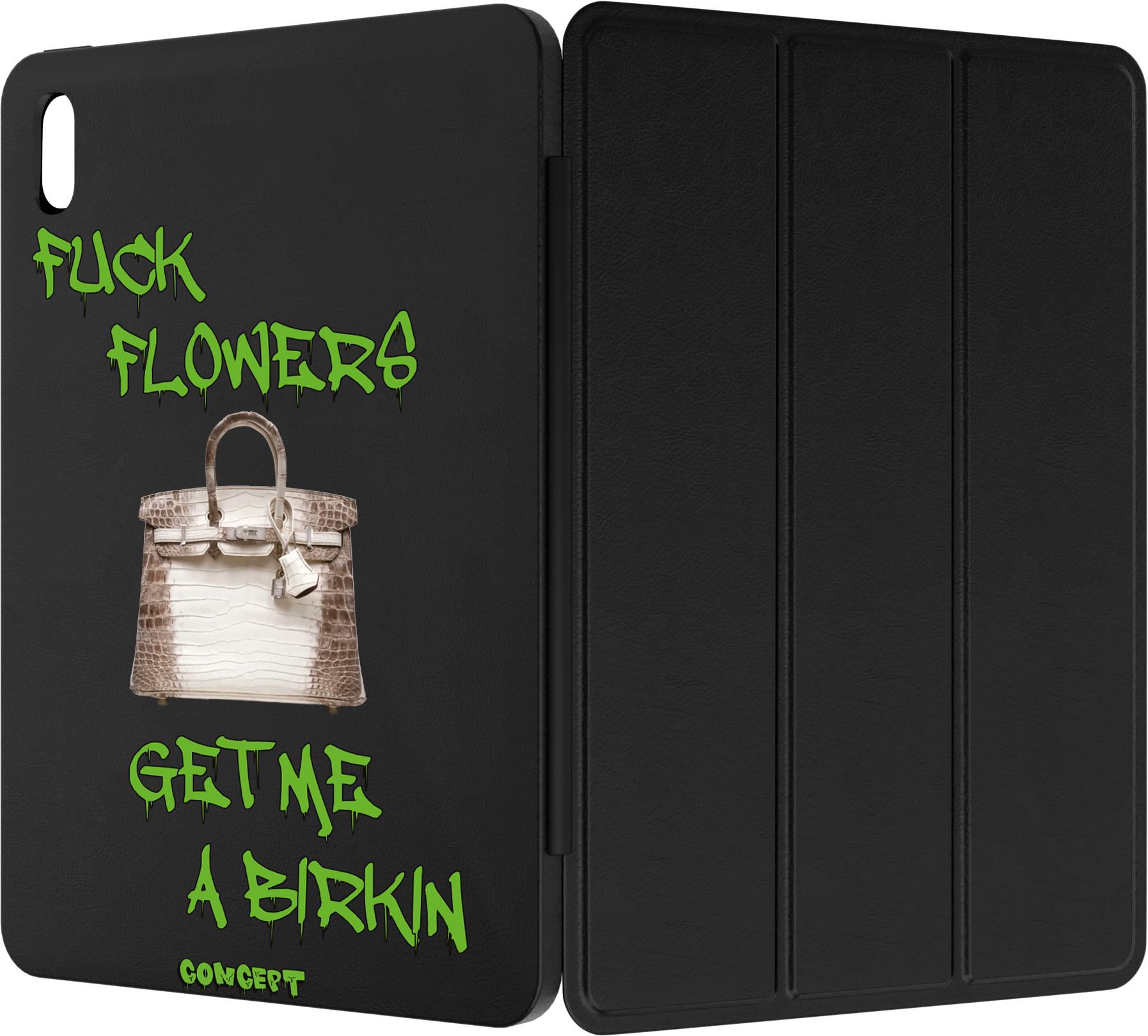Чохол-книжка Smart Case з принтом Fuck flowers get me a birkin (green) для iPad Mini 5