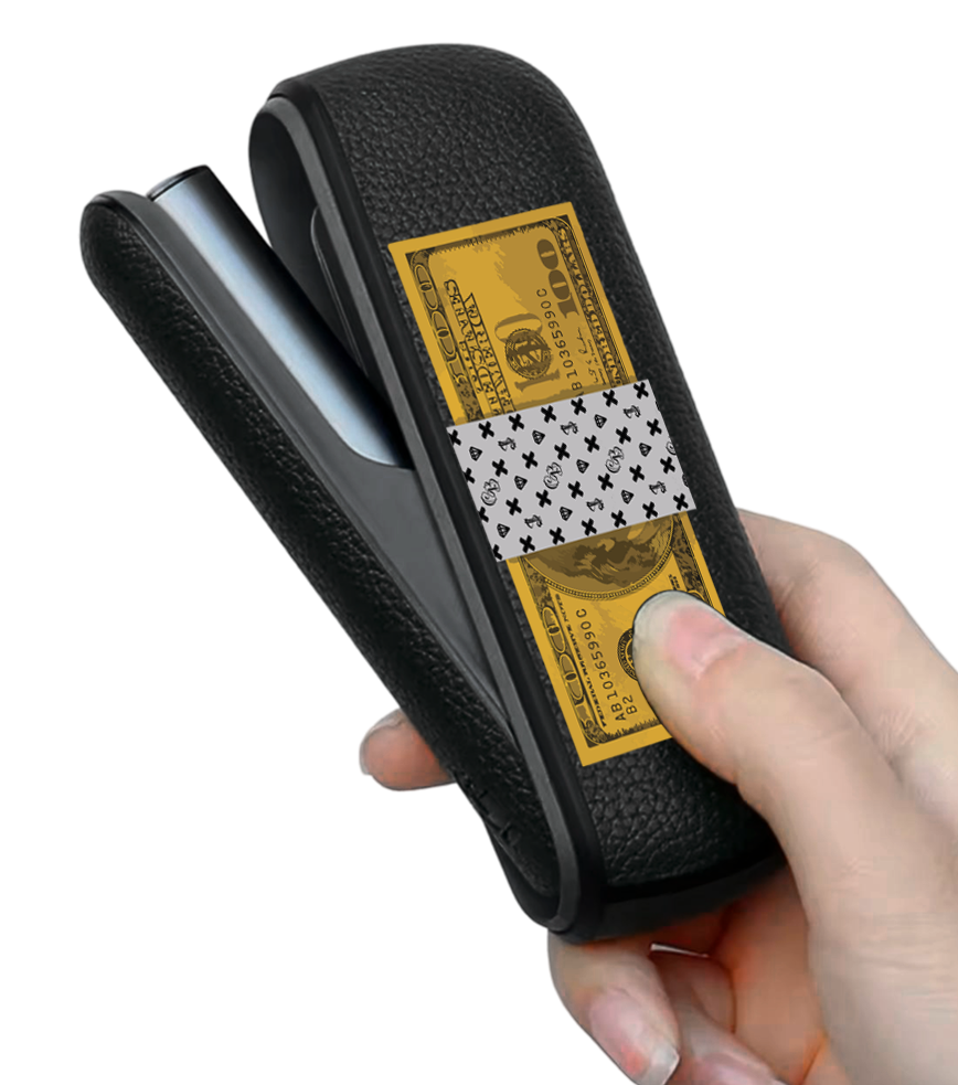 Чохол з боковою панеллю з екошкіри для IQOS ILUMA з принтом Gold Dollar