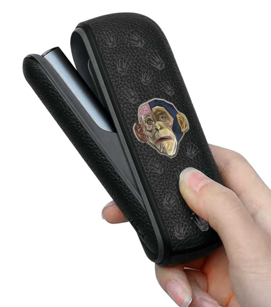 Чохол з боковою панеллю з екошкіри для IQOS ILUMA з принтом Monkey Skull