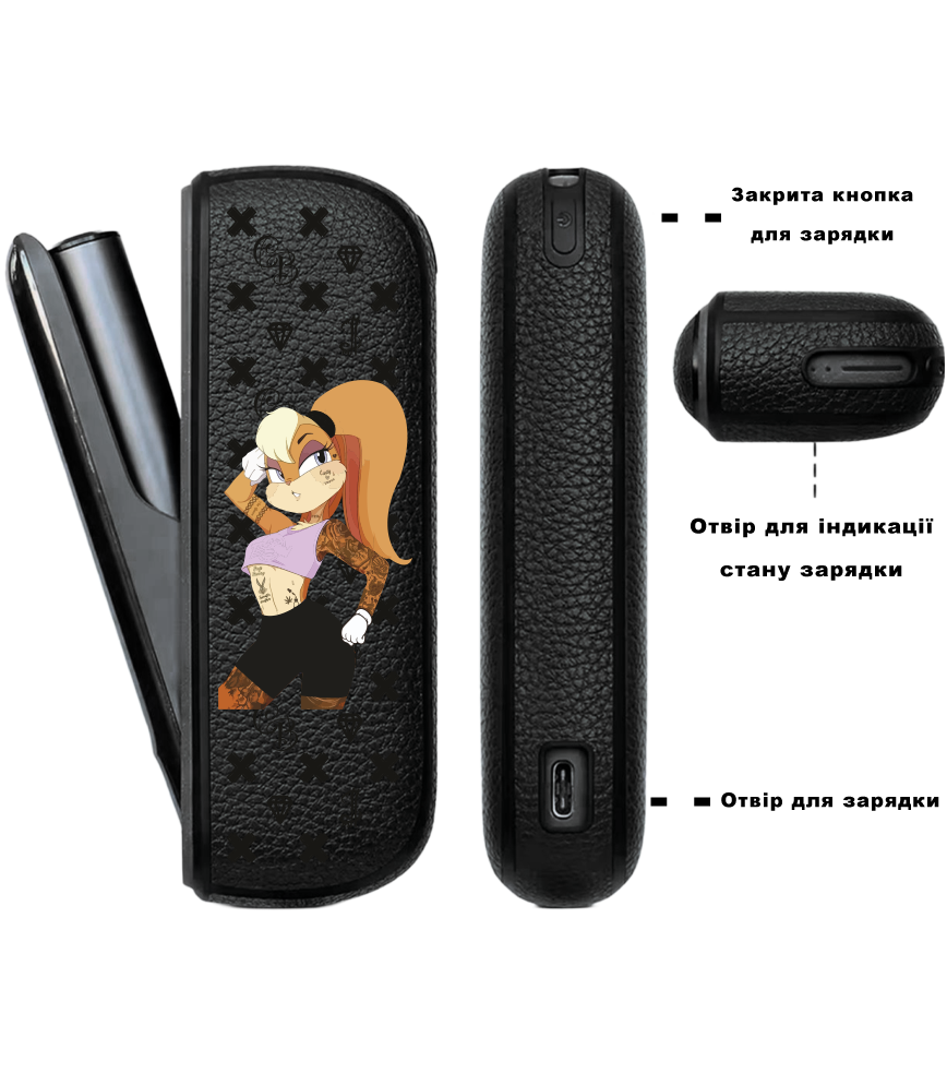 Чохол з боковою панеллю з екошкіри для IQOS ILUMA з принтом Lola