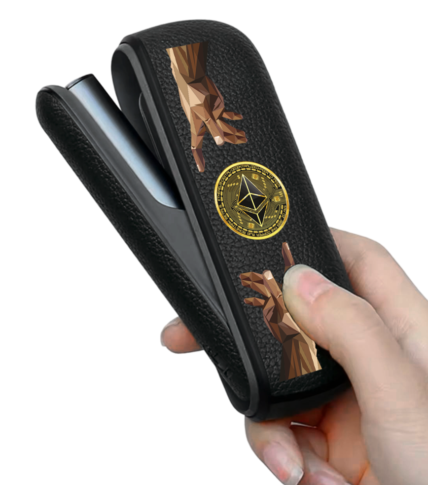 Чохол з боковою панеллю з екошкіри для IQOS ILUMA з принтом Hands Ethereum
