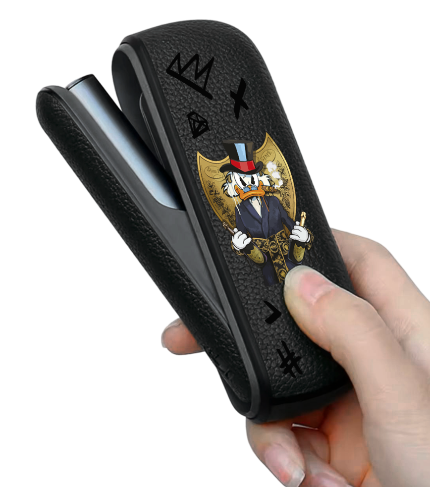 Чохол з боковою панеллю з екошкіри для IQOS ILUMA з принтом Scrooge