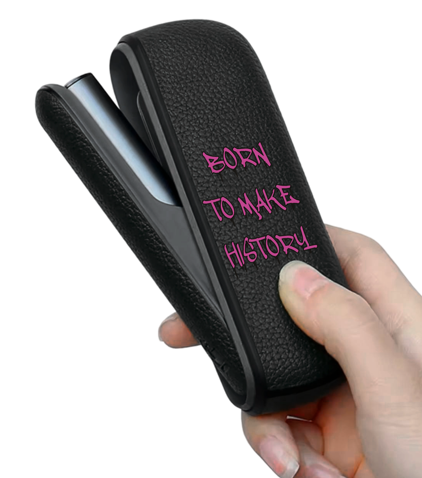 Чохол з боковою панеллю з екошкіри для IQOS ILUMA з принтом Born to make history (rose)