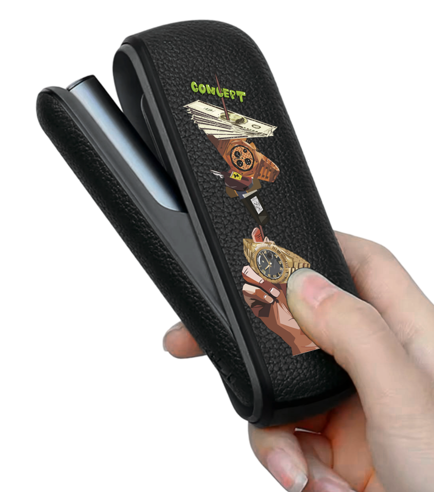 Чохол з боковою панеллю з екошкіри для IQOS ILUMA з принтом Kebab