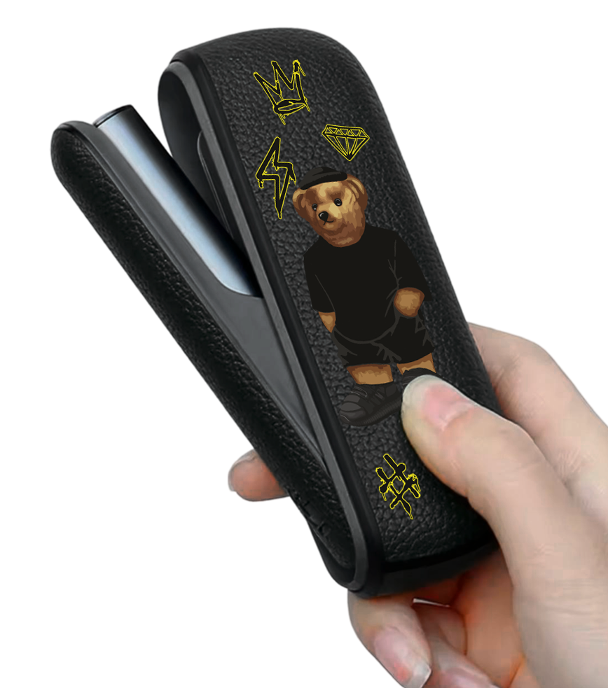 Чохол з боковою панеллю з екошкіри для IQOS ILUMA з принтом Bear Baza