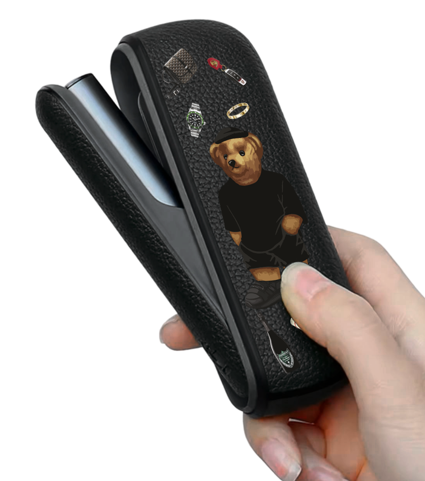 Чохол з боковою панеллю з екошкіри для IQOS ILUMA з принтом Bear Tema