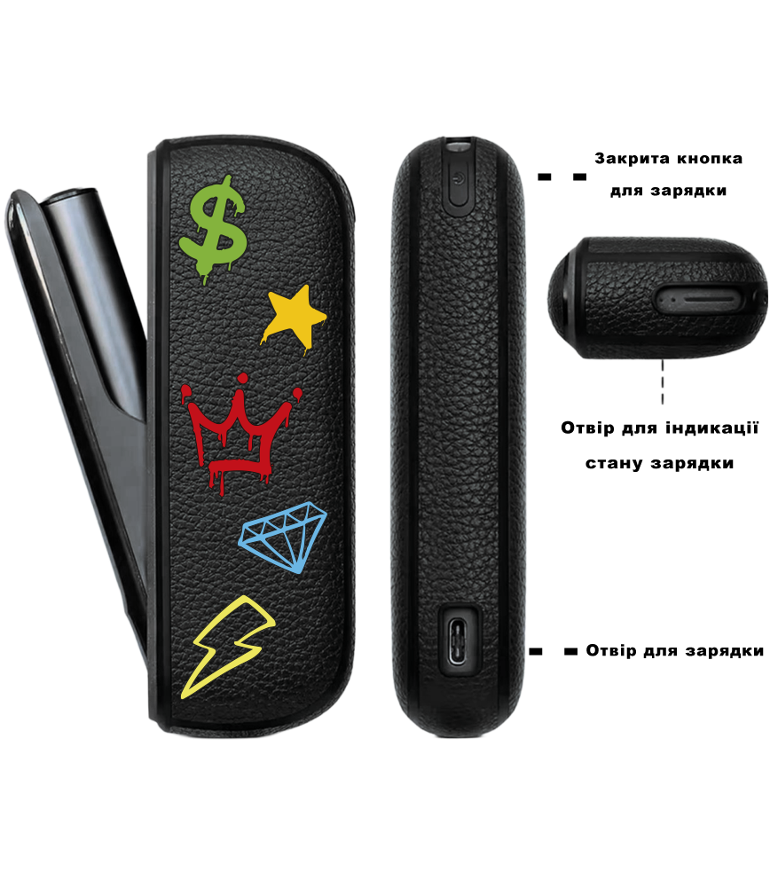 Чохол з боковою панеллю з екошкіри для IQOS ILUMA з принтом Best life