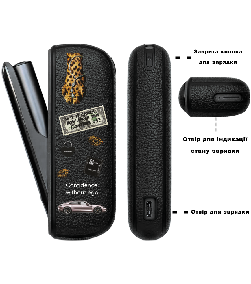 Чохол з боковою панеллю з екошкіри для IQOS ILUMA з принтом Girls Pack