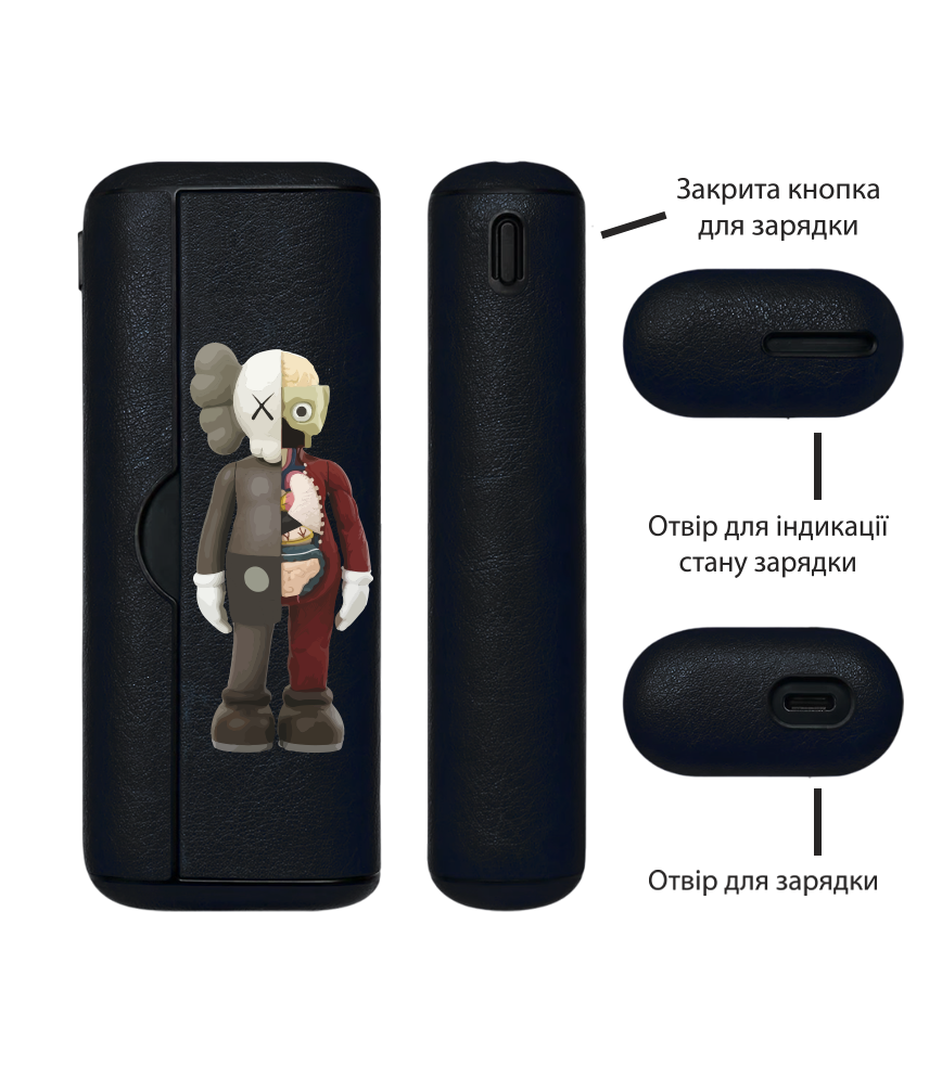 Чохол з боковою панеллю з екошкіри для IQOS ILUMA PRIME з принтом Kaws