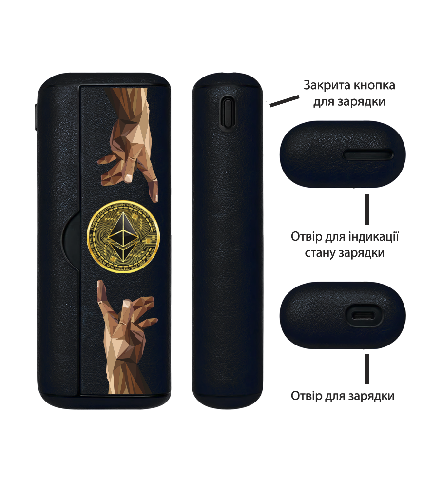 Чохол з боковою панеллю з екошкіри для IQOS ILUMA PRIME з принтом Hands Ethereum