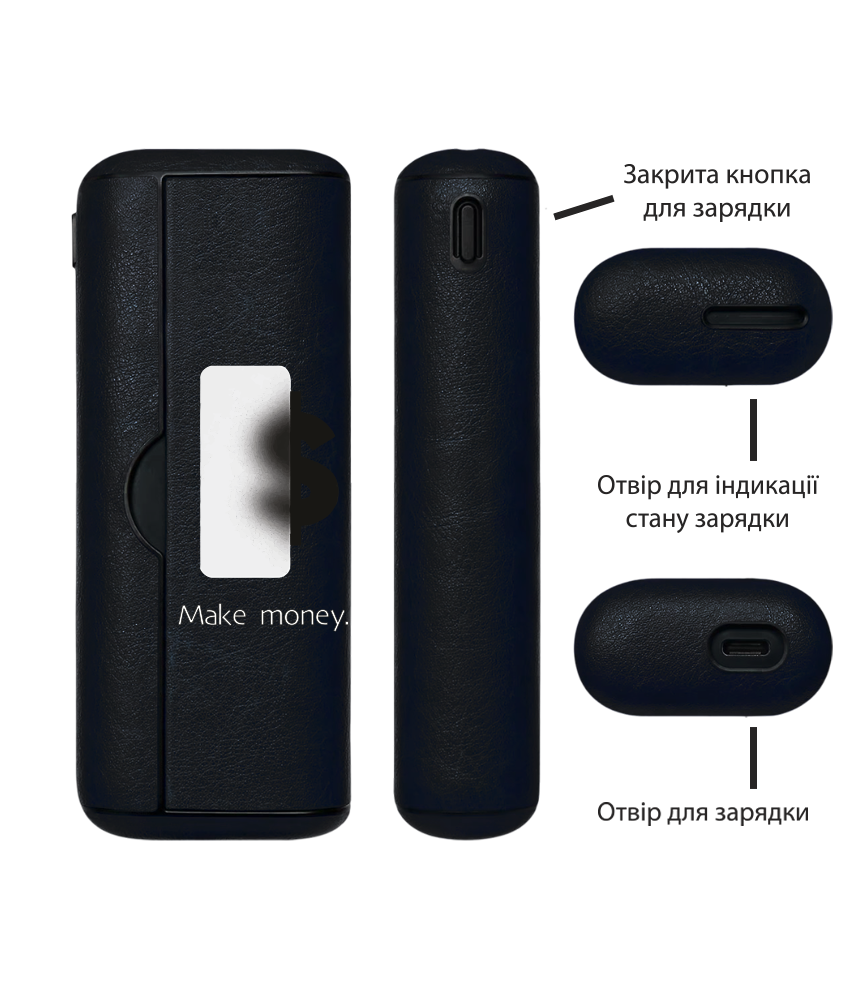 Чохол з боковою панеллю з екошкіри для IQOS ILUMA PRIME з принтом Make Money