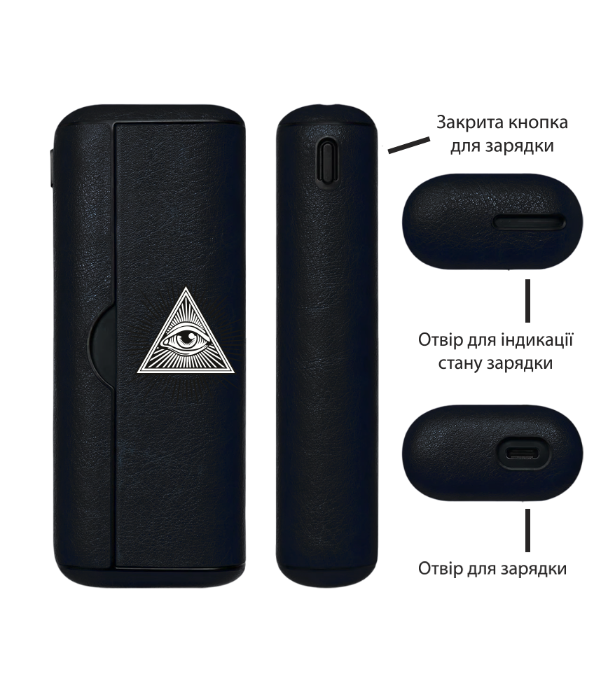 Чохол з боковою панеллю з екошкіри для IQOS ILUMA PRIME з принтом Mason Eye