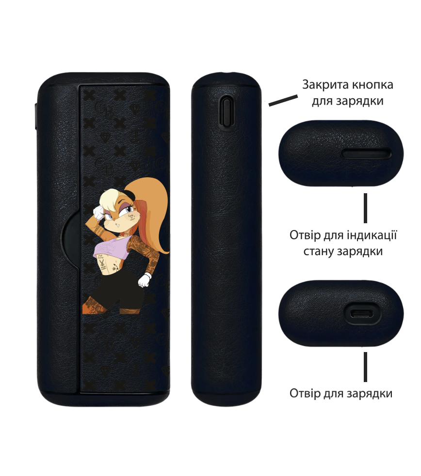 Чохол з боковою панеллю з екошкіри для IQOS ILUMA PRIME з принтом Lola