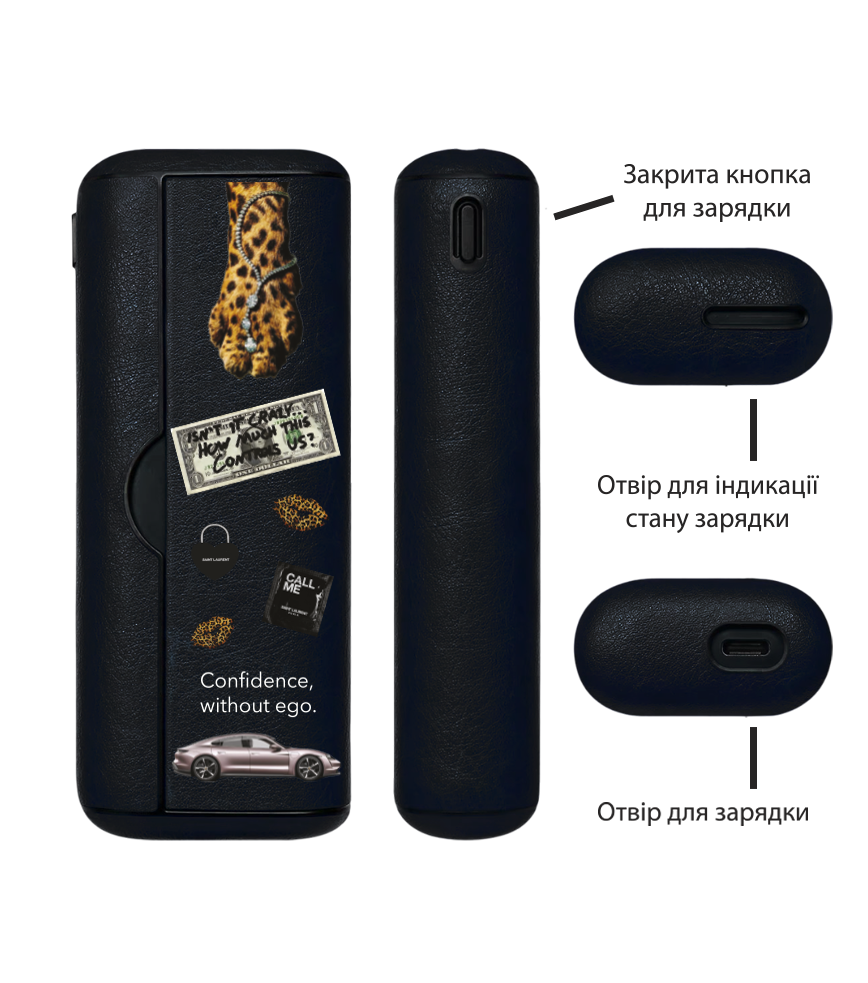 Чохол з боковою панеллю з екошкіри для IQOS ILUMA PRIME з принтом Girls Pack