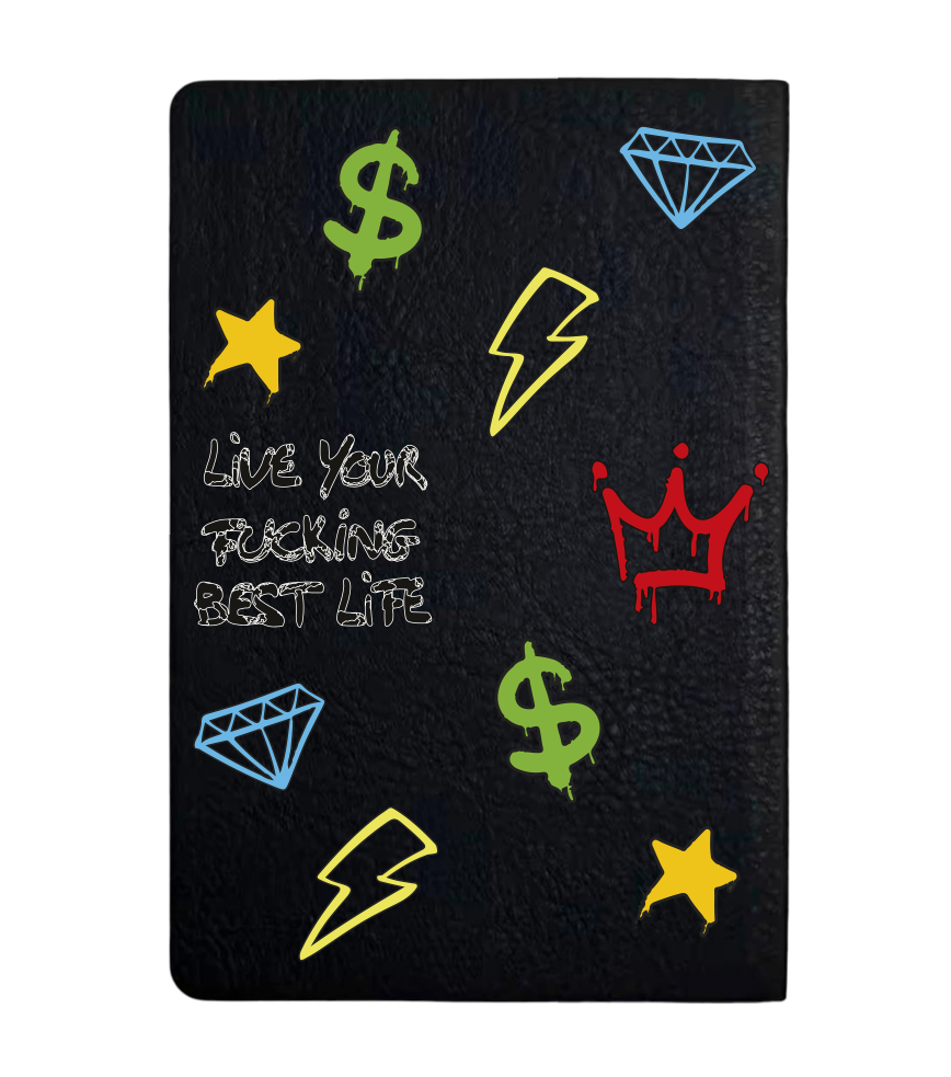 Чохол з боковою панеллю з екошкіри для IQOS ILUMA PRIME з принтом Live your fucking best live