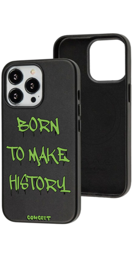 Чохол з принтом Born to make history (green) для iPhone 13 | 13 Mini | 13 Pro | 13 Pro Max