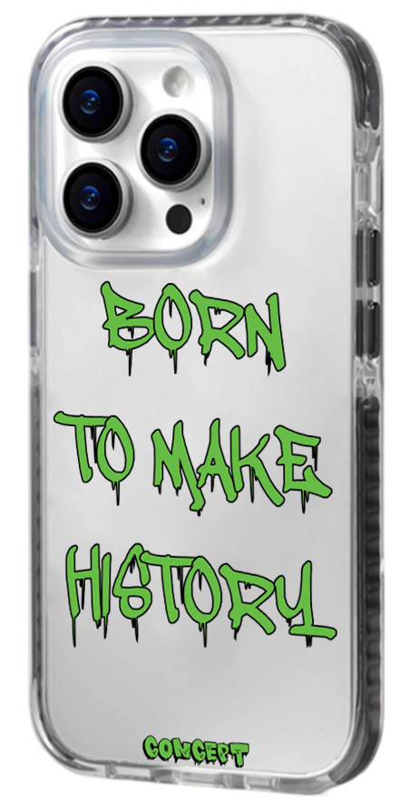 Чохол з принтом Born to make history (green) для iPhone 13 | 13 Mini | 13 Pro | 13 Pro Max