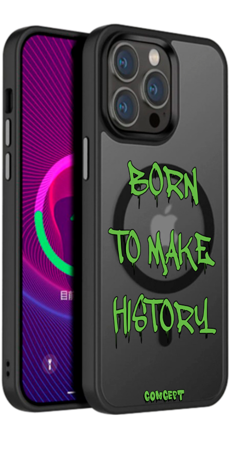 Чохол з принтом Born to make history (green) для iPhone 13 | 13 Mini | 13 Pro | 13 Pro Max