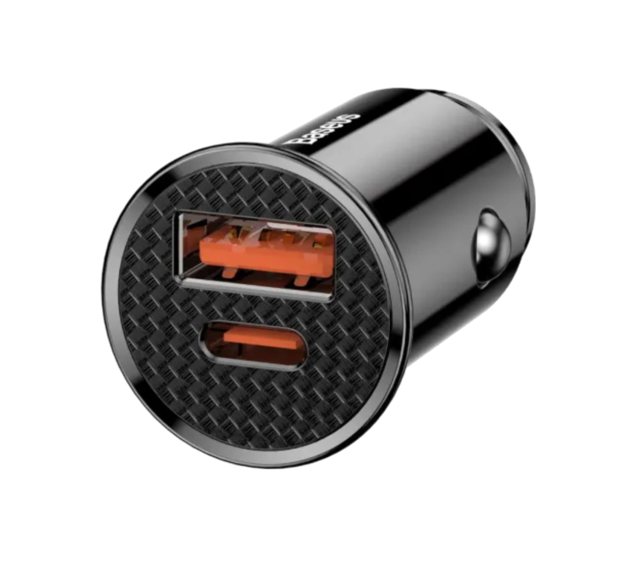 Автомобільний зарядний пристрій Baseus Circular Plastic USB+Type-C 5A 30W Black