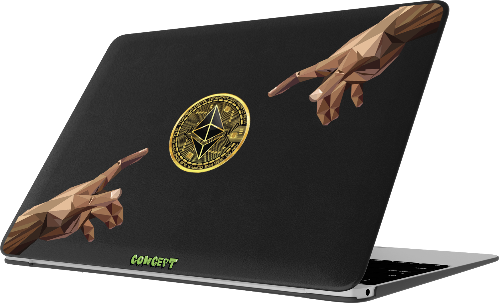 Шкіряний чохол-накладка з принтом Hands Ethereum для MacBook Pro 14 (2021-2024 M1 M2 M3)