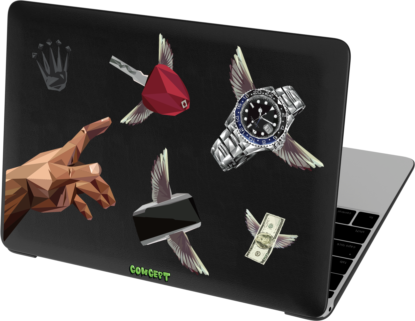 Шкіряний чохол-накладка з принтом Hands Luxury для MacBook Air 13.6 (2022 M2)