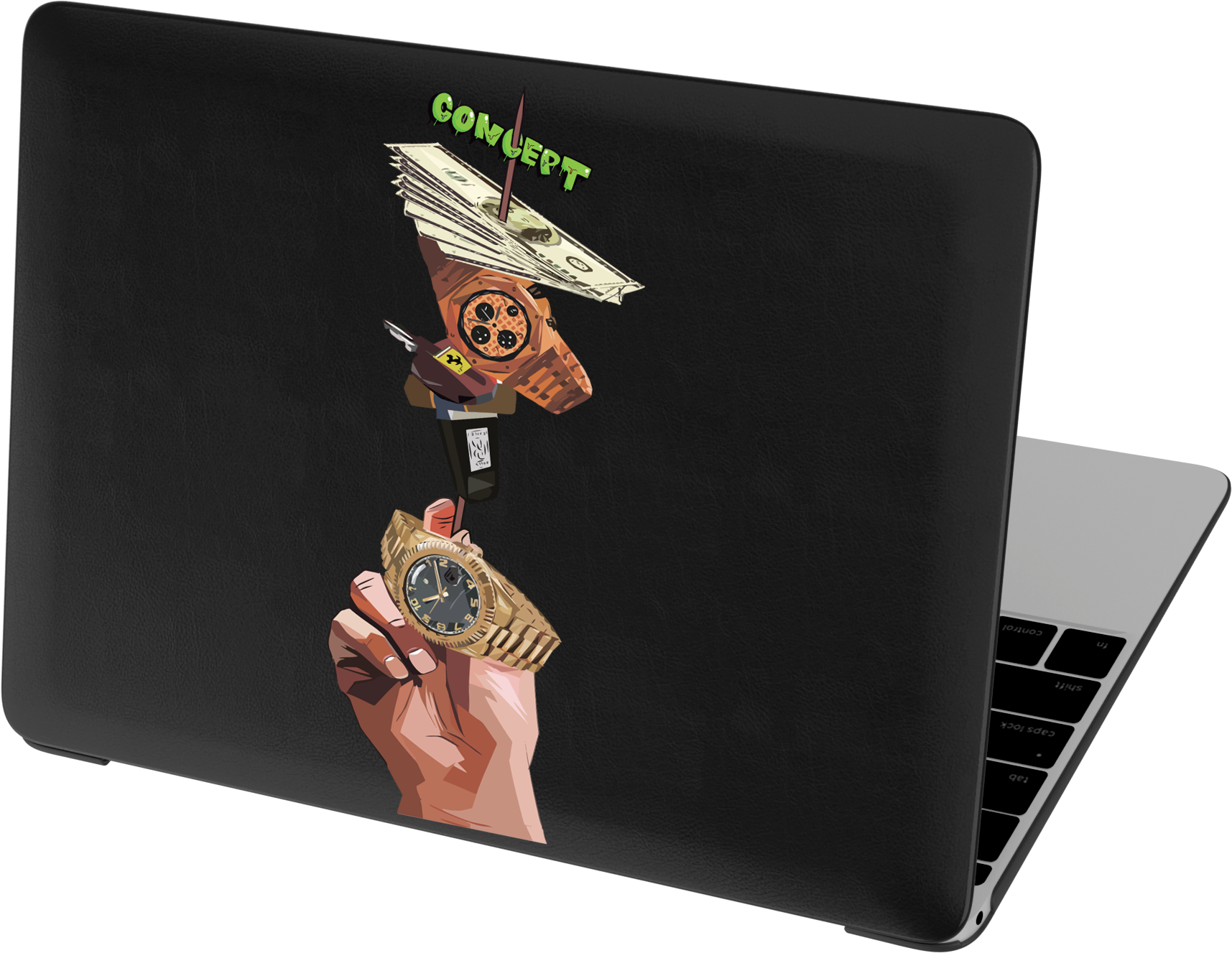 Шкіряний чохол-накладка з принтом Kebab для MacBook Pro 16 (2021-2023 M1 M2 M3)